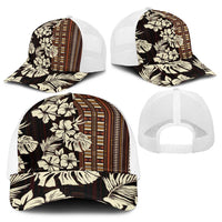Bula Fiji Masi Baseball Net Cap Tapa Tropical Hibiscus Half Stylized LT14 - Polynesian Pride