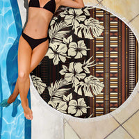 Bula Fiji Masi Beach Blanket Tapa Tropical Hibiscus Half Stylized - Polynesian Pride