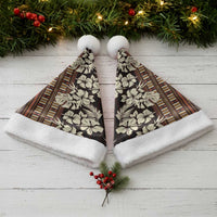 Bula Fiji Masi Christmas Santa Hat Tapa Tropical Hibiscus Half Stylized - Polynesian Pride