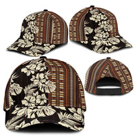 Bula Fiji Masi Classic Cap Tapa Tropical Hibiscus Half Stylized - Polynesian Pride