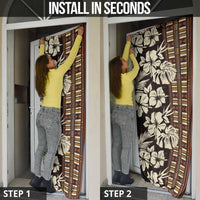 Bula Fiji Masi Door Cover Tapa Tropical Hibiscus Half Stylized - Polynesian Pride