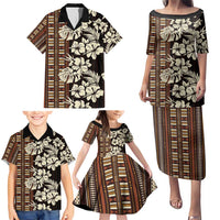Bula Fiji Masi Family Matching Puletasi and Hawaiian Shirt Tapa Tropical Hibiscus Half Stylized - Polynesian Pride