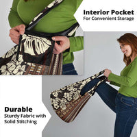 Bula Fiji Masi Grocery Bag Tapa Tropical Hibiscus Half Stylized - Polynesian Pride