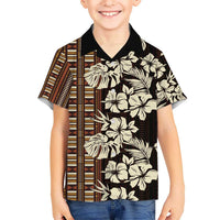 Bula Fiji Masi Kid Hawaiian Shirt Tapa Tropical Hibiscus Half Stylized - Polynesian Pride