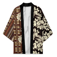 Bula Fiji Masi Kimono Tapa Tropical Hibiscus Half Stylized - Polynesian Pride