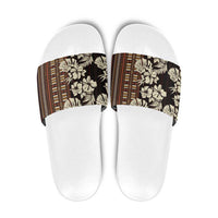 Bula Fiji Masi Slide Sandals Tapa Tropical Hibiscus Half Stylized - Polynesian Pride