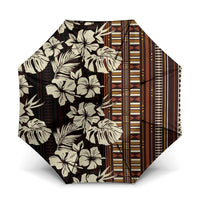 Bula Fiji Masi Umbrella Tapa Tropical Hibiscus Half Stylized - Polynesian Pride