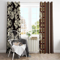 Bula Fiji Masi Window Curtain Tapa Tropical Hibiscus Half Stylized - Polynesian Pride