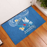 Polynesia Diabetes Awareness Month Rubber Doormat In November We Wear Blue