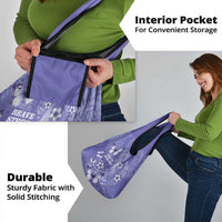 Polynesia Stomach Cancer Awareness Grocery Bag Periwinkle Ribbon Brave Strong!