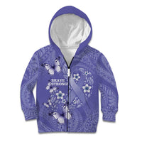 Polynesia Stomach Cancer Awareness Kid Hoodie Periwinkle Ribbon Brave Strong!