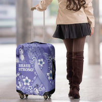 Polynesia Stomach Cancer Awareness Luggage Cover Periwinkle Ribbon Brave Strong!