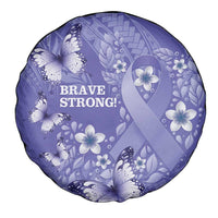 Polynesia Stomach Cancer Awareness Spare Tire Cover Periwinkle Ribbon Brave Strong!