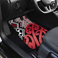 New Zealand Car Mats Aotearoa Kowhaiwhai Mix Taniko Art - Red LT14 - Polynesian Pride