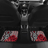New Zealand Car Mats Aotearoa Kowhaiwhai Mix Taniko Art - Red LT14 Set 2pcs - Back Red - Polynesian Pride