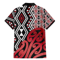New Zealand Family Matching Mermaid Dress and Hawaiian Shirt Aotearoa Kowhaiwhai Mix Taniko Art - Red LT14 - Polynesian Pride