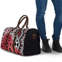 New Zealand Travel Bag Aotearoa Kowhaiwhai Mix Taniko Art - Red - Polynesian Pride