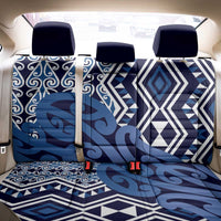 New Zealand Back Car Seat Cover Aotearoa Kowhaiwhai Mix Taniko Art - Blue