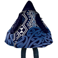 New Zealand Cloak Aotearoa Kowhaiwhai Mix Taniko Art - Blue - Polynesian Pride