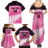 Custom New Zealand Aotearoa Cricket Family Matching Summer Maxi Dress and Hawaiian Shirt Go White Silver Fern LT14 - Polynesian Pride