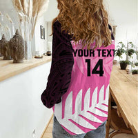 Custom New Zealand Aotearoa Cricket Women Casual Shirt Go White Silver Fern LT14 - Polynesian Pride