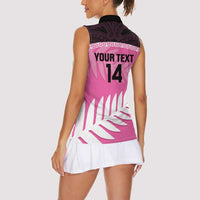 Custom New Zealand Aotearoa Cricket Women Sleeveless Polo Shirt Go White Silver Fern LT14 - Polynesian Pride
