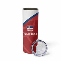 Custom Serbia Volleyball Skinny Tumbler 2025 Go Champions LT14 - Polynesian Pride