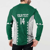 Custom Hawaii Volleyball Button Sweatshirt Hawaiian Kakau Pattern LT14 - Polynesian Pride