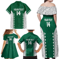 Custom Hawaii Volleyball Family Matching Off Shoulder Maxi Dress and Hawaiian Shirt Hawaiian Kakau Pattern