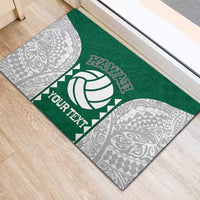 Custom Hawaii Volleyball Rubber Doormat Hawaiian Kakau Pattern