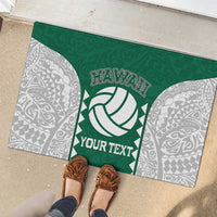 Custom Hawaii Volleyball Rubber Doormat Hawaiian Kakau Pattern