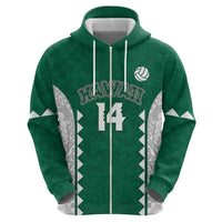 Custom Hawaii Volleyball Zip Hoodie Hawaiian Kakau Pattern