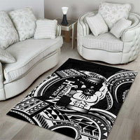 Black Hawaii Ikaika Warrior Area Rug Hawaiian Power
