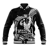 Black Hawaii Ikaika Warrior Baseball Jacket Hawaiian Power LT14 Unisex Black - Polynesian Pride