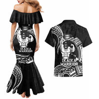Black Hawaii Ikaika Warrior Couples Matching Mermaid Dress and Hawaiian Shirt Hawaiian Power LT14 - Polynesian Pride