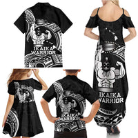 Black Hawaii Ikaika Warrior Family Matching Summer Maxi Dress and Hawaiian Shirt Hawaiian Power LT14 - Polynesian Pride