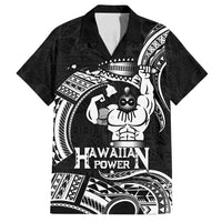 Black Hawaii Ikaika Warrior Family Matching Summer Maxi Dress and Hawaiian Shirt Hawaiian Power LT14 Dad's Shirt - Short Sleeve Black - Polynesian Pride