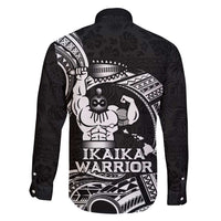 Black Hawaii Ikaika Warrior Family Matching Summer Maxi Dress and Hawaiian Shirt Hawaiian Power LT14 - Polynesian Pride