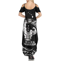 Black Hawaii Ikaika Warrior Family Matching Summer Maxi Dress and Hawaiian Shirt Hawaiian Power LT14 - Polynesian Pride