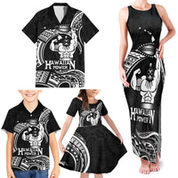 Black Hawaii Ikaika Warrior Family Matching Tank Maxi Dress and Hawaiian Shirt Hawaiian Power LT14 - Polynesian Pride