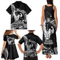 Black Hawaii Ikaika Warrior Family Matching Tank Maxi Dress and Hawaiian Shirt Hawaiian Power LT14 - Polynesian Pride