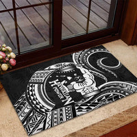 Black Hawaii Ikaika Warrior Rubber Doormat Hawaiian Power LT14 - Polynesian Pride