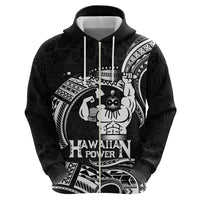 Black Hawaii Ikaika Warrior Zip Hoodie Hawaiian Power LT14 - Polynesian Pride