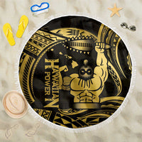 Gold Hawaii Ikaika Warrior Beach Blanket Hawaiian Power LT14 One Size 150cm Gold - Polynesian Pride