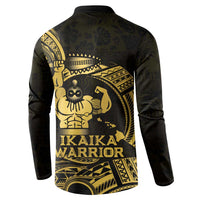 Gold Hawaii Ikaika Warrior Button Sweatshirt Hawaiian Power LT14 - Polynesian Pride