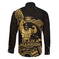 Gold Hawaii Ikaika Warrior Family Matching Tank Maxi Dress and Hawaiian Shirt Hawaiian Power