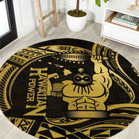 Gold Hawaii Ikaika Warrior Round Carpet Hawaiian Power LT14 Gold - Polynesian Pride