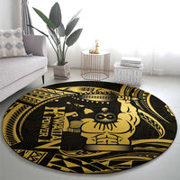 Gold Hawaii Ikaika Warrior Round Carpet Hawaiian Power LT14 - Polynesian Pride