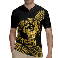 Gold Hawaii Ikaika Warrior Rugby Jersey Hawaiian Power LT14 - Polynesian Pride