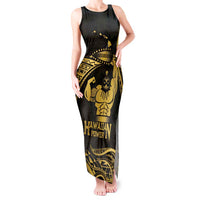 Gold Hawaii Ikaika Warrior Tank Maxi Dress Hawaiian Power LT14 Women Gold - Polynesian Pride